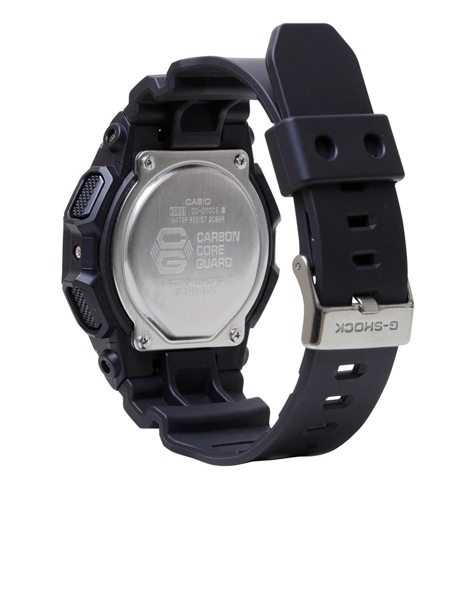 Kay G-Shock black resin strap watch with stainless steel buckle closure, Carbon Core Guard case, and durable sport design