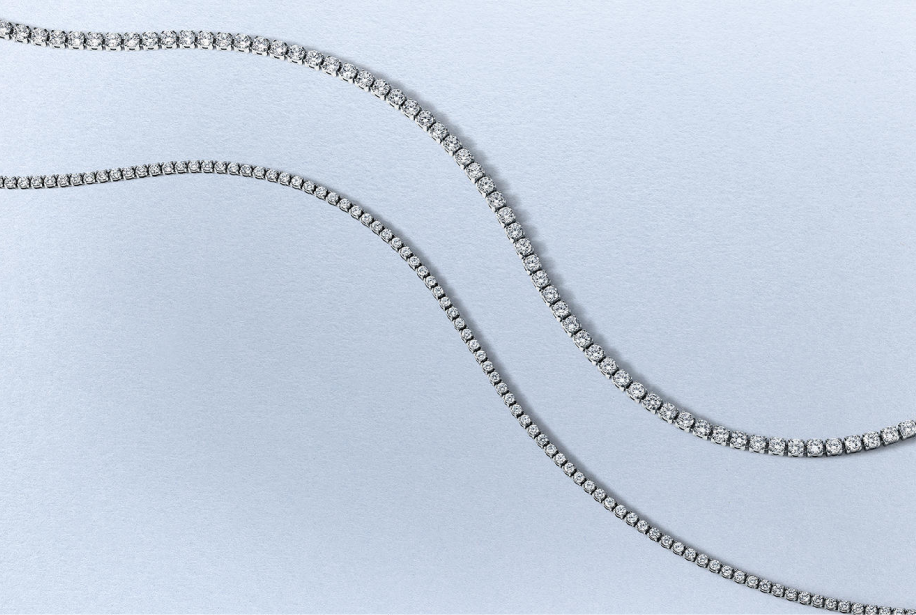 Kay diamond tennis bracelets in sterling silver featuring rows of round-cut diamonds with timeless sparkle and elegant styling