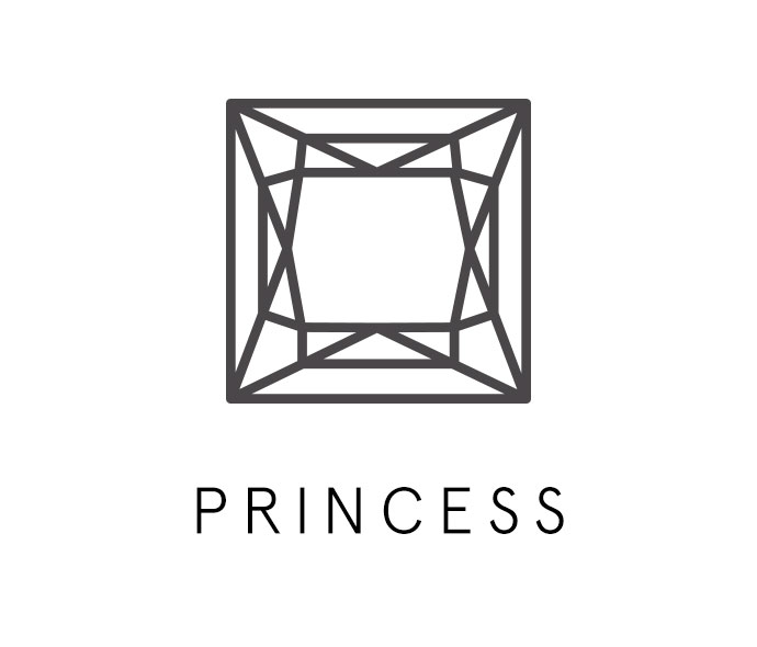 Princess cut loose diamond graphic