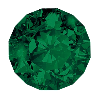 Image of an emerald with “May Emerald” in text on white background.