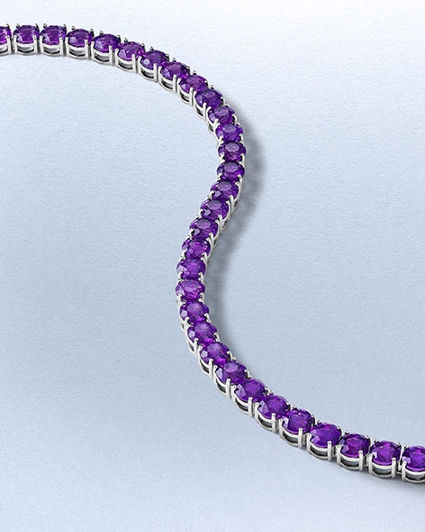 Sterling Silver Amethyst Line Bracelet by KAY.