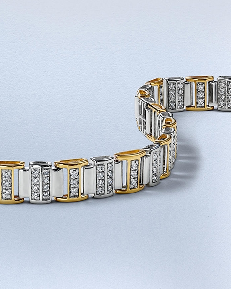 Two-Tone Gold Diamond Men's Bracelet by KAY.