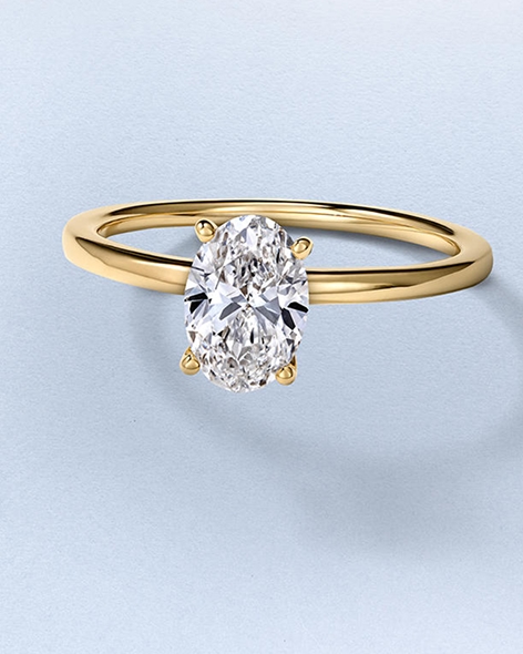 Yellow Gold Oval-Cut Solitaire Engagement Ring by KAY.