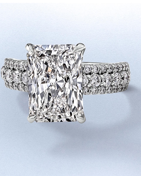 White Gold Radiant-Cut Diamond Engagement Ring by KAY