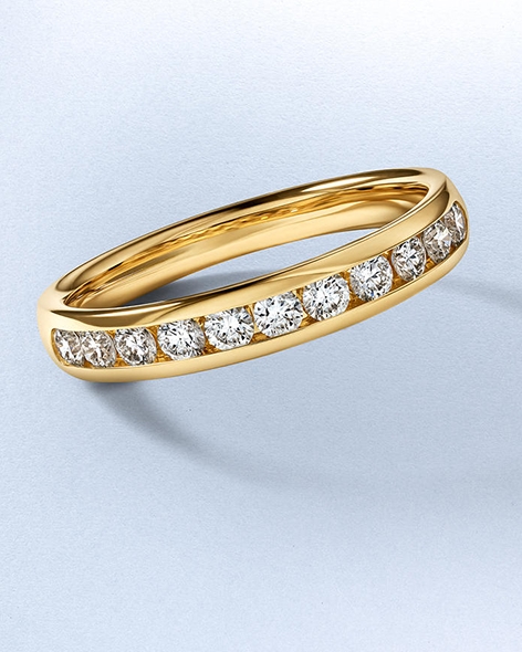 Yellow Gold Channel-Set Diamond Wedding Band by KAY.