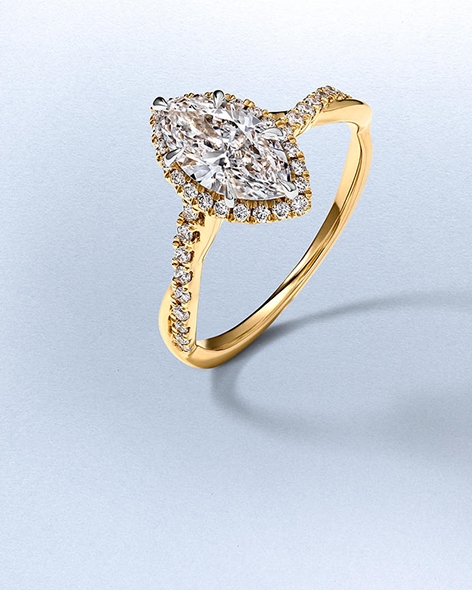 Yellow Gold Marquise-Cut Diamond Engagement Ring by KAY.