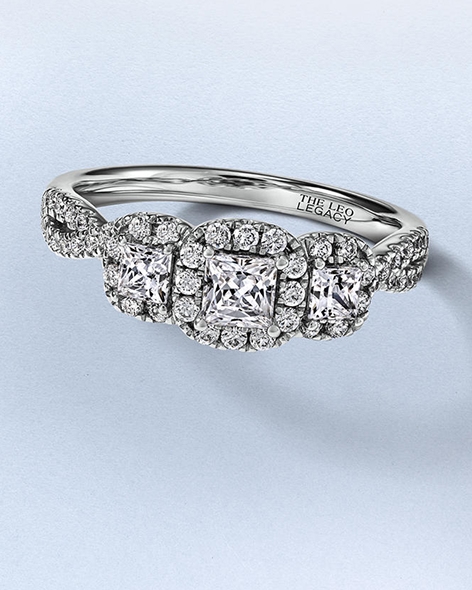 White Gold Three-Stone Diamond Engagement Ring by KAY.