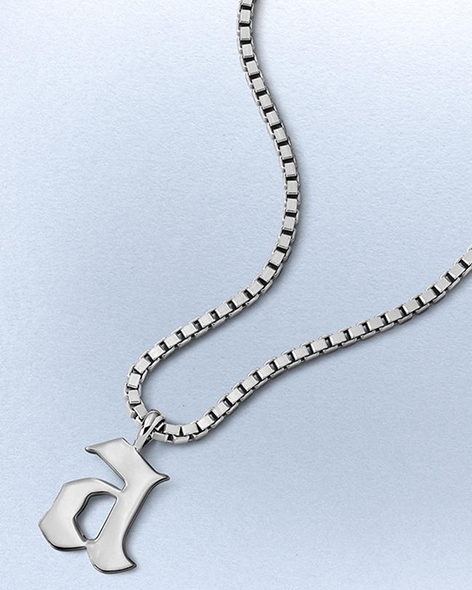 Custom Letter A Necklace in Sterling Silver by KAY.
