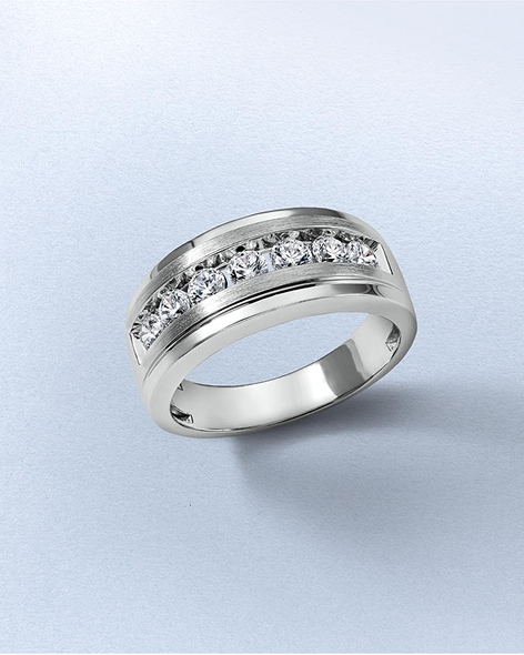 Men's Platinum Diamond Wedding Band by KAY.