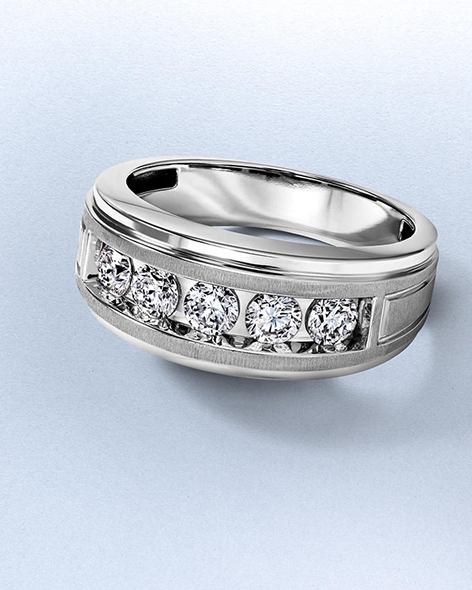 White Gold Diamond Men's Wedding Band by KAY.