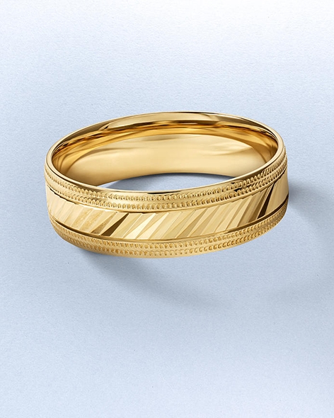 Yellow Gold Men's Band by KAY.