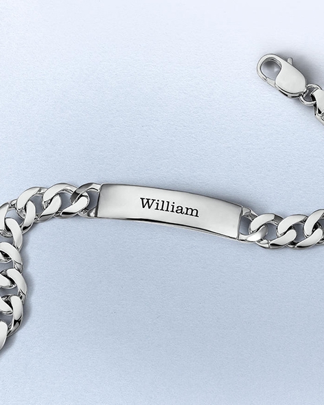 Stainless Steel Personalized Identification Bracelet by KAY. 