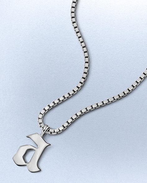 Personalized Men's Initial Necklace in Stainless Steel by KAY.