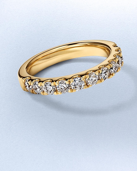 Yellow Gold Round Cut Diamond Wedding Ring by KAY.