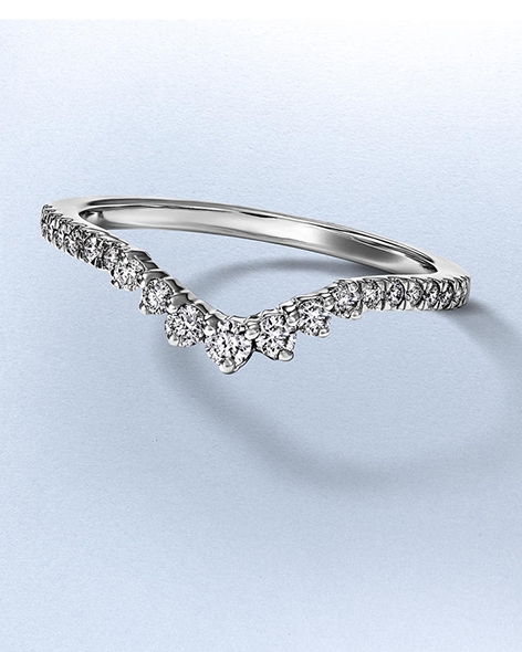 White Gold Diamond Contour Wedding Band by KAY. 