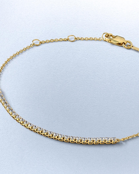 Yellow Gold Diamond Chain Link Bracelet by KAY. 