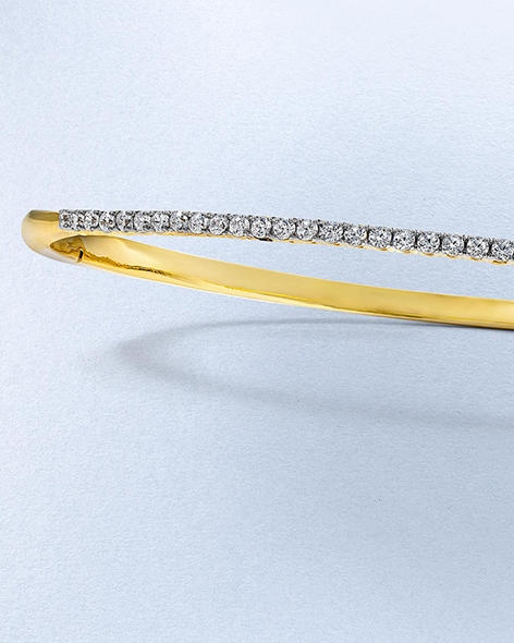 Yellow Gold Diamond Bangle Bracelet by KAY.