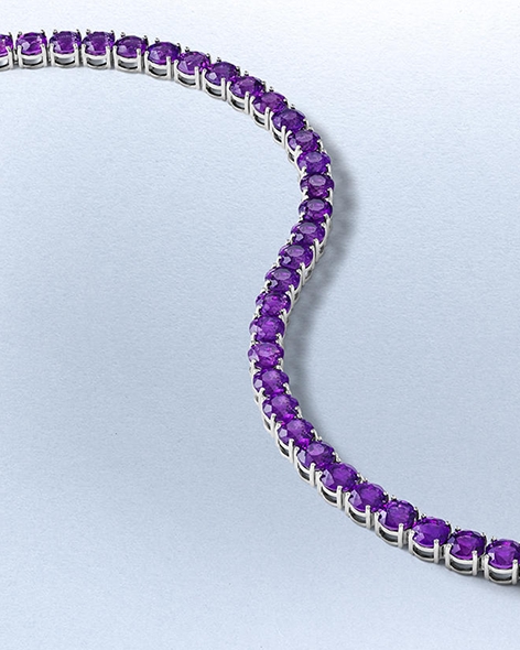 Sterling Silver Amethyst Fashion Bracelet by KAY. 