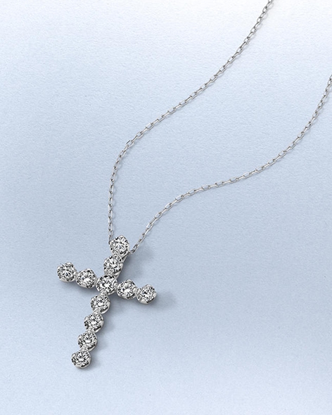 White Gold Diamond Cross Necklace by KAY.