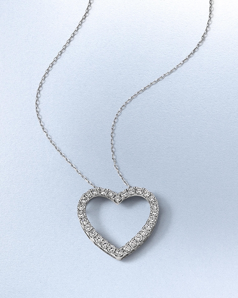 White Gold Diamond Heart Necklace by KAY.