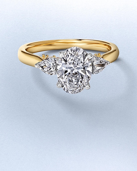 Yellow Gold Oval and Pear-Cut Diamond Engagement Ring by KAY.