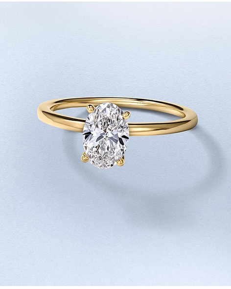 Yellow Gold Oval-Cut Diamond Solitaire Engagement Ring by KAY.