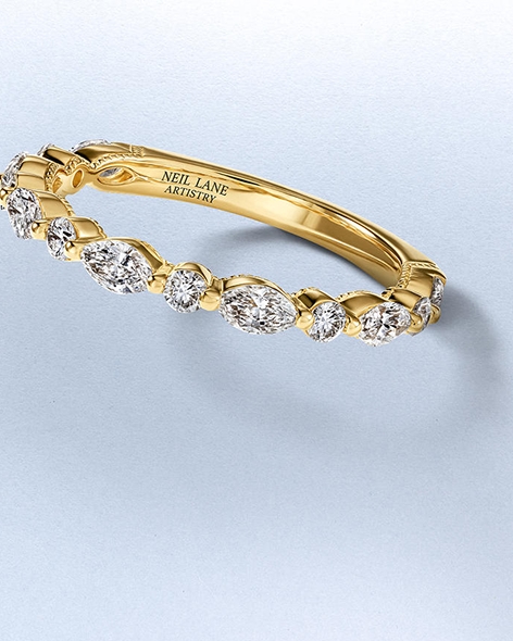 Yellow Gold Mixed Diamond Wedding Band by KAY.