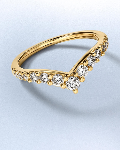 Yellow Gold Diamond Contour Wedding Band by KAY.