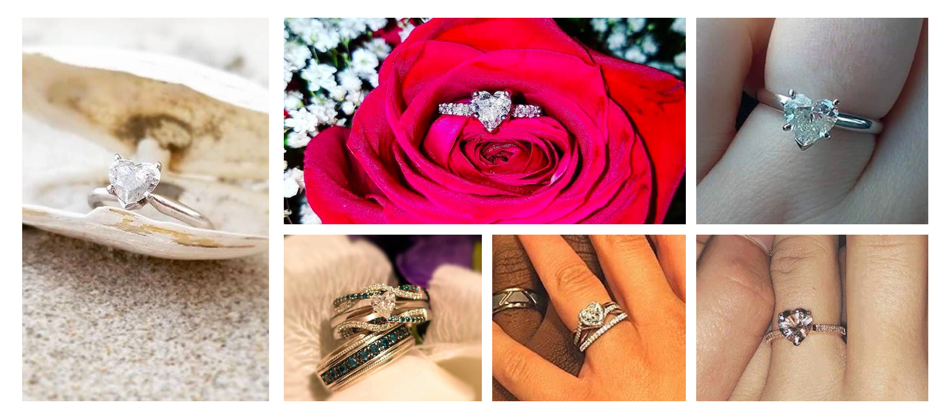 KAY customers showing off their gorgeous heart-shaped diamond engagement rings