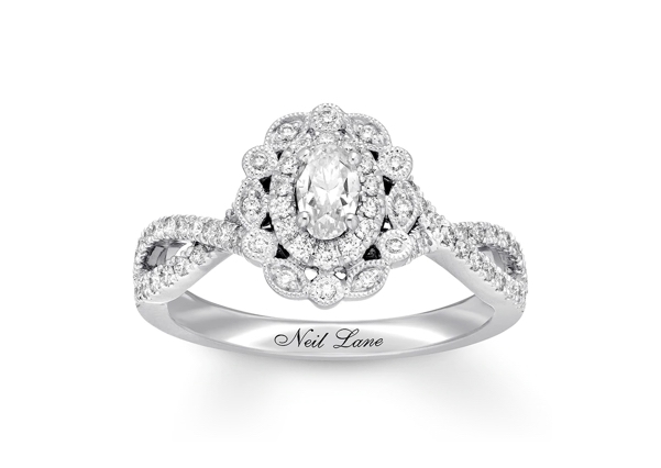 An oval-cut engagement ring in a vintage inspired setting