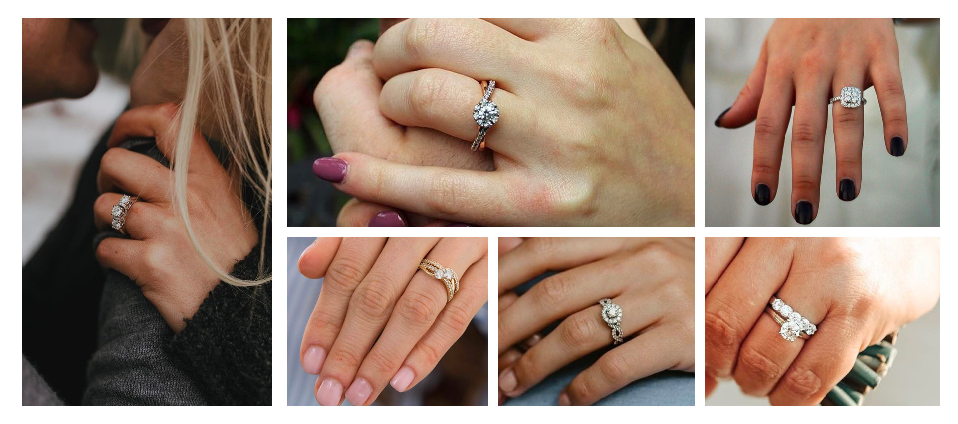 KAY customers show off their gorgeous round-cut engagement rings