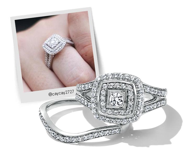 Kay Outlet Diamond Engagement Ring 1 ct tw Emerald-cut 14K White Gold |  Hamilton Place