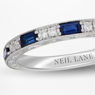 Blue sapphire gemstone anniversary band