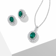 Emerald earrings and necklace