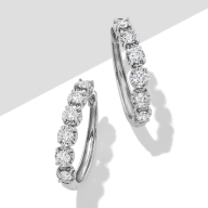 White gold hoop earrings