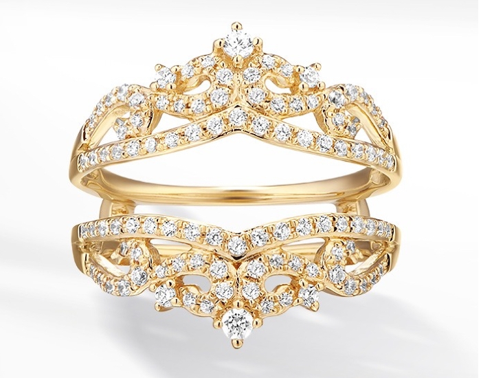 Yellow gold enhancer ring from Kay. Explore more enhancers for a great anniversary ring upgrade.