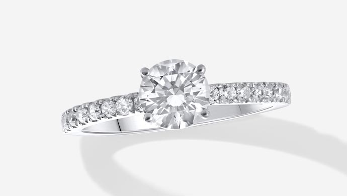 Explore more solitaire engagement rings with diamond sidestones