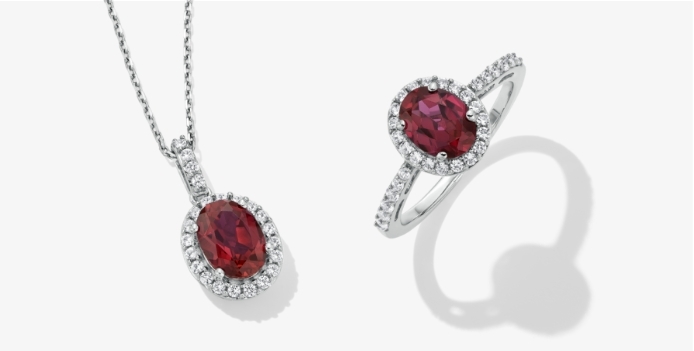 Image of ruby necklace and ring