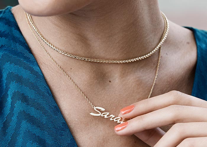 Silver Rose Gold Custom Engraved Stainless Steel Heart Pendant Monogram Name Necklace Gold