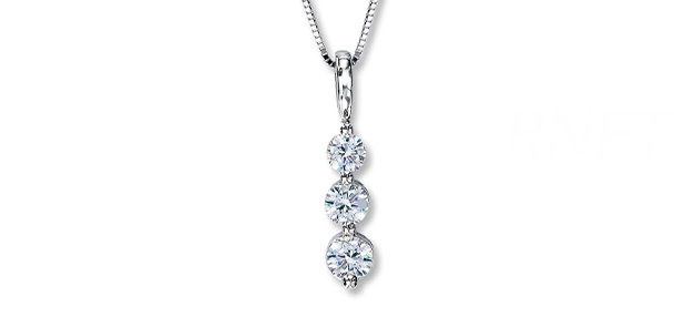 Image of three stone diamond necklace