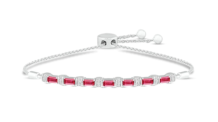 Image of lab created ruby bracelet