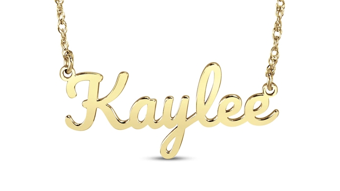 Image of gold Kaylee nameplate necklace
