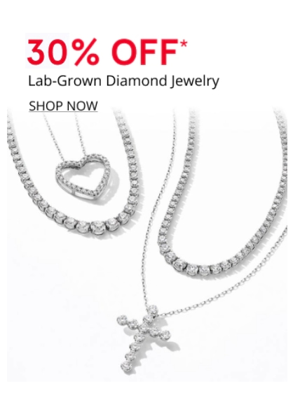 30% Off* Lab-Grown Diamond Jewelry
