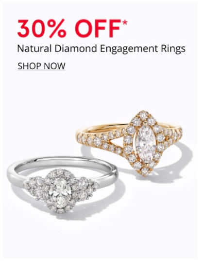 30% Off* Natural Diamond Engagement Rings