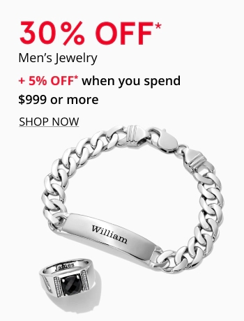 30% Off* Men's Jewelry