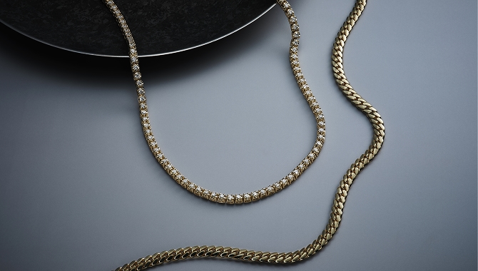 Two gold men's chains from KAY.