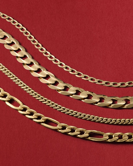 Four different gold chain types from KAY.