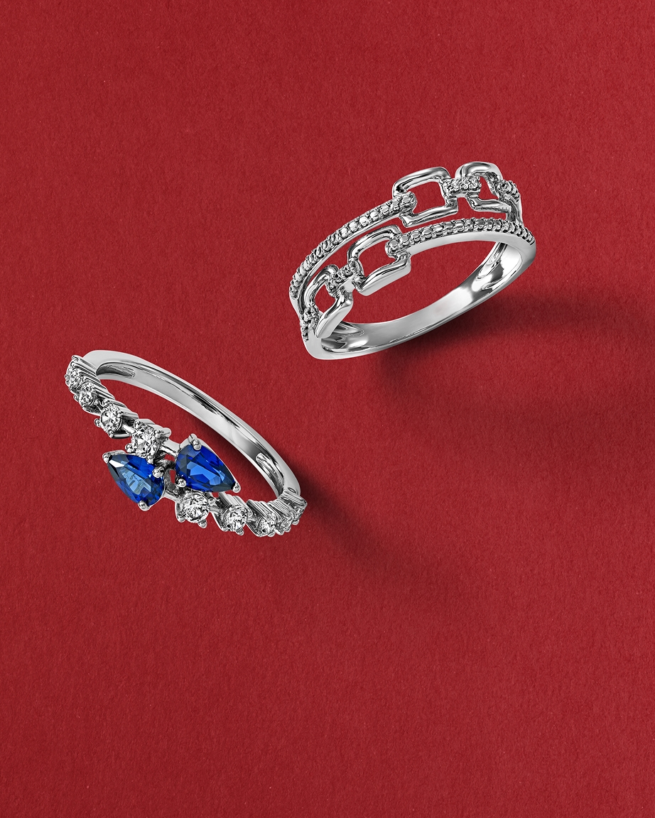 Two silver rings from KAY.