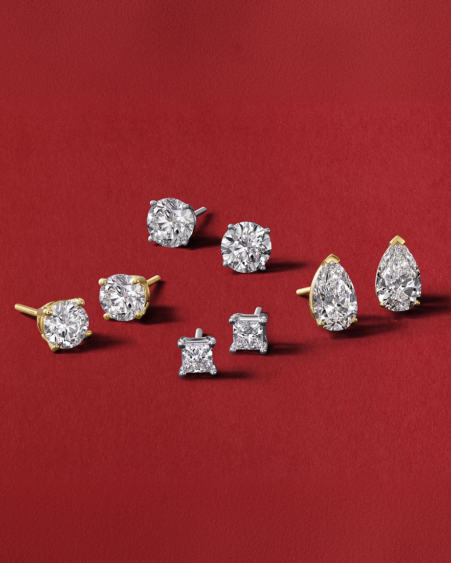 A collection of diamond studs from KAY.
