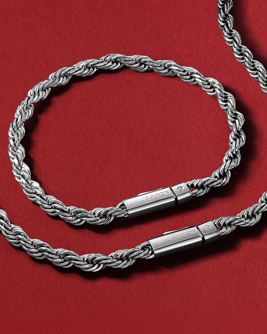 Two silver chain bracelets from the JAXXON Collection, from KAY.